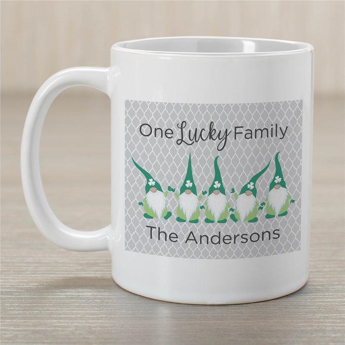 Lucky Gnome Family Mug - Personalized Irish Theme Gift - Way Up Gifts