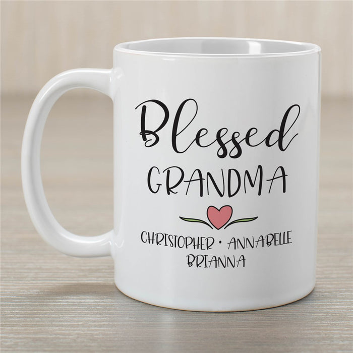 Blessed Grandma Coffee Mug - Custom Grandmother Mug with Blessed Message - Way Up Gifts