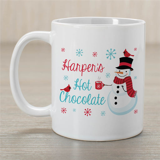 Snowman Hot Chocolate Mug - Personalized Holiday Mug - Way Up Gifts