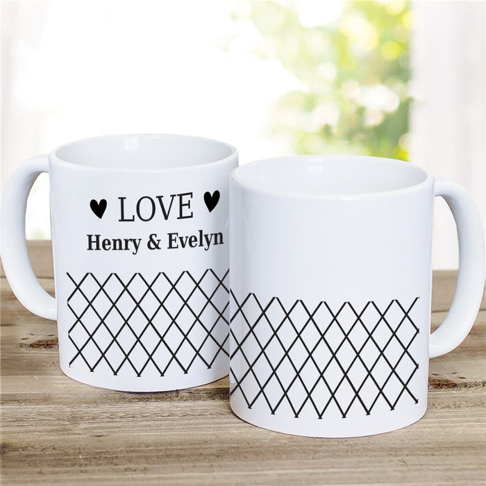 Geometric Love Coffee Mug - Custom Love Coffee Mug with Modern Design - Way Up Gifts