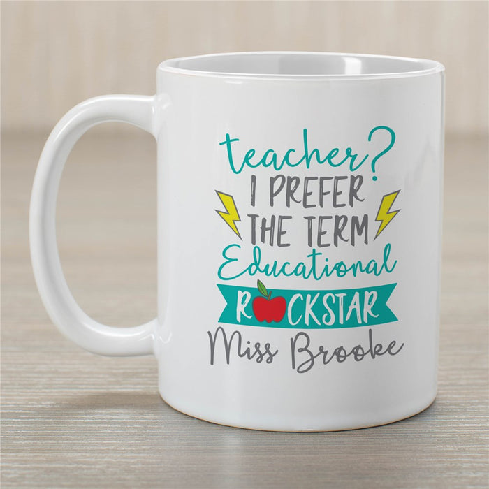 Educational Rock Star Coffee Mug - Fun Teacher Mug with Rock Star Theme - Way Up Gifts