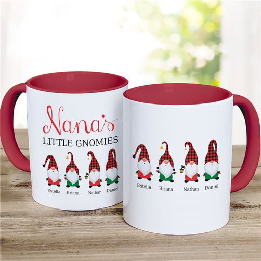 Plaid Gnomies Mug - Personalized Holiday Gnome Coffee Mug - Way Up Gifts