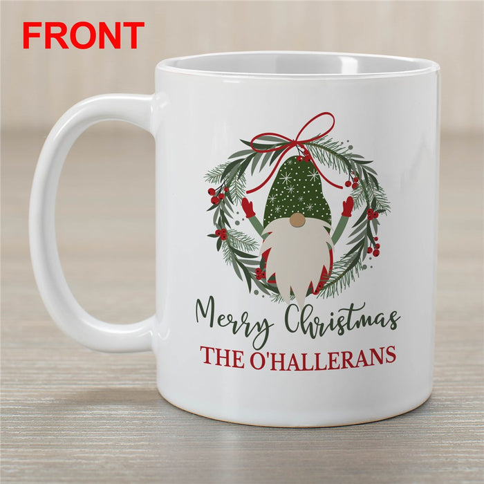 Burlap Gnome Christmas Mug - Personalized Rustic Holiday Mug - Way Up Gifts