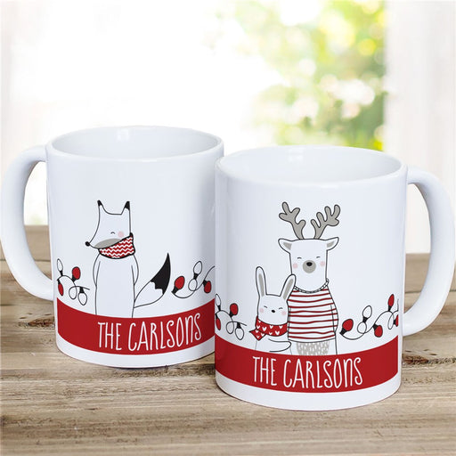 Simple Red & Black Christmas Mug - Personalized Holiday Coffee Mug - Way Up Gifts