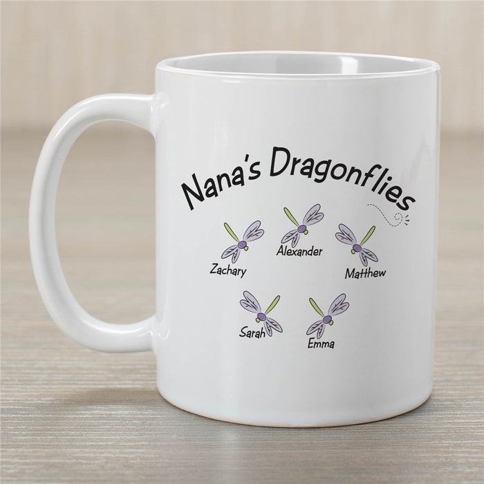 Dragonflies Coffee Mug - Personalized Nature-Themed Mug with Dragonfly Design - Way Up Gifts