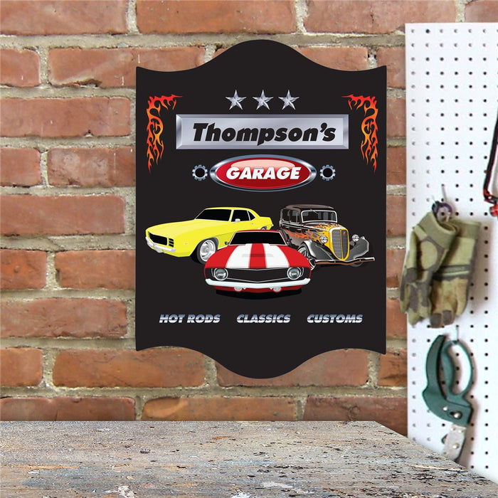 Classic Cars Personalized Garage Sign – Custom Vintage Car Wall Decor for Auto Enthusiasts or Home Garage - Way Up Gifts