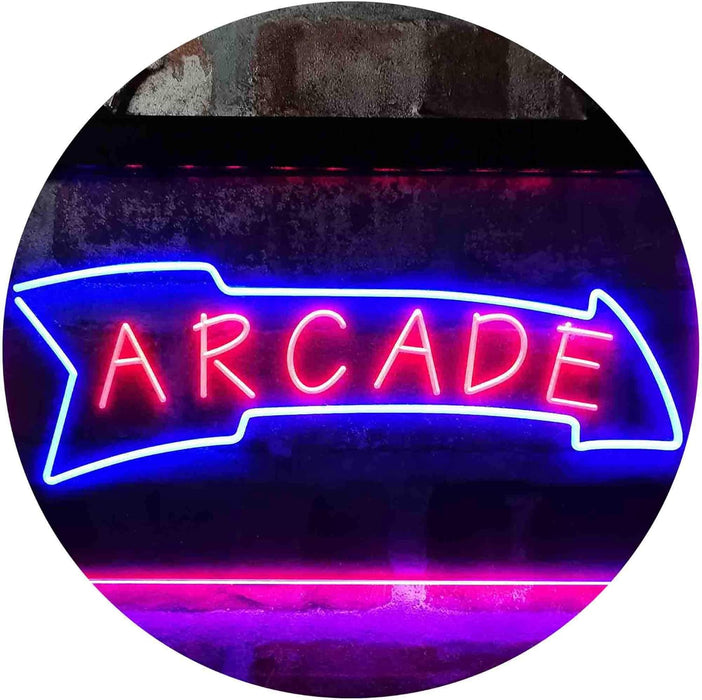 Game Room Arcade Down Arrow LED Light Sign - Way Up Gifts