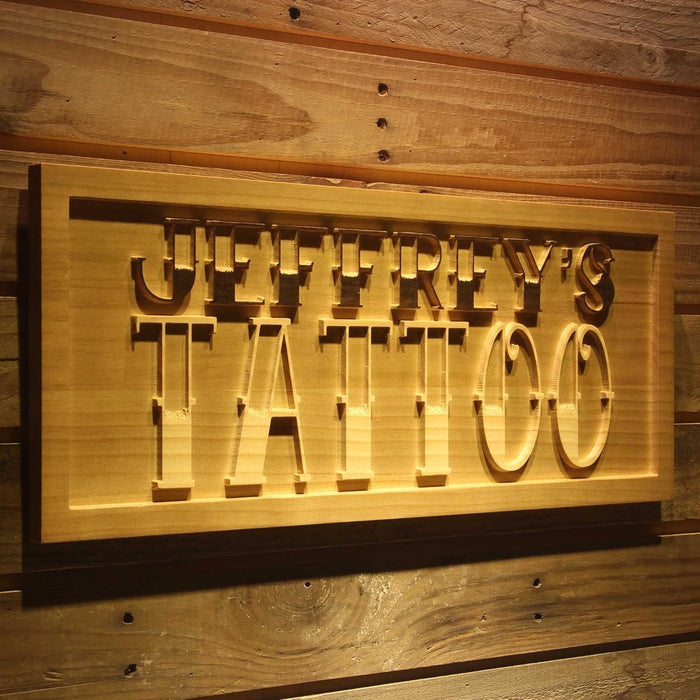 Personalized Tattoo Custom Wood Sign 3D Engraved Wall Plaque - Way Up Gifts