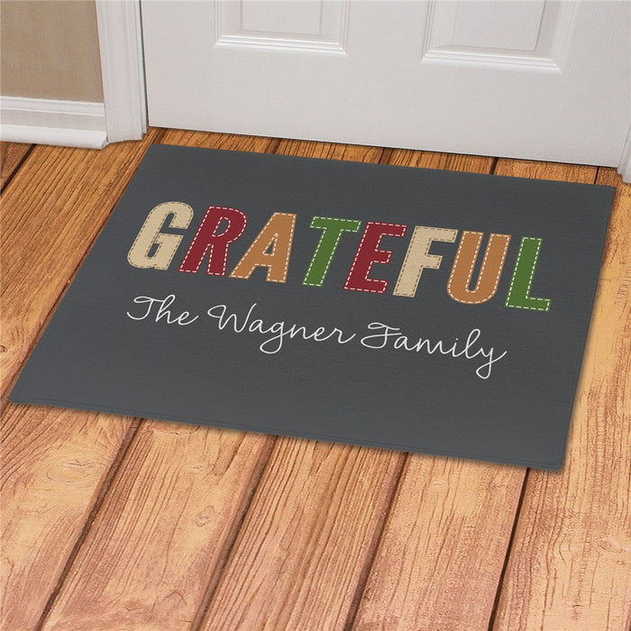 Grateful Personalized Doormat - Custom Entry Mat with Message - Way Up Gifts