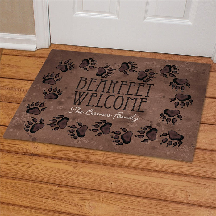 Bearfeet Personalized Welcome Mat - Custom Family Entry Mat - Way Up Gifts