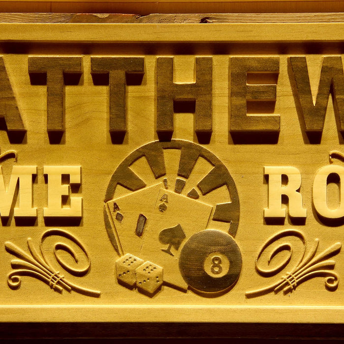 Personalized Game Room Custom Wood Sign 3D Engraved Wall Plaque - Way Up Gifts