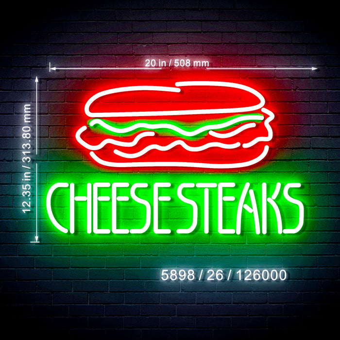 Cheesesteaks Ultra-Bright LED Sign with Remote (Neon-Style, LED Technology) - Way Up Gifts