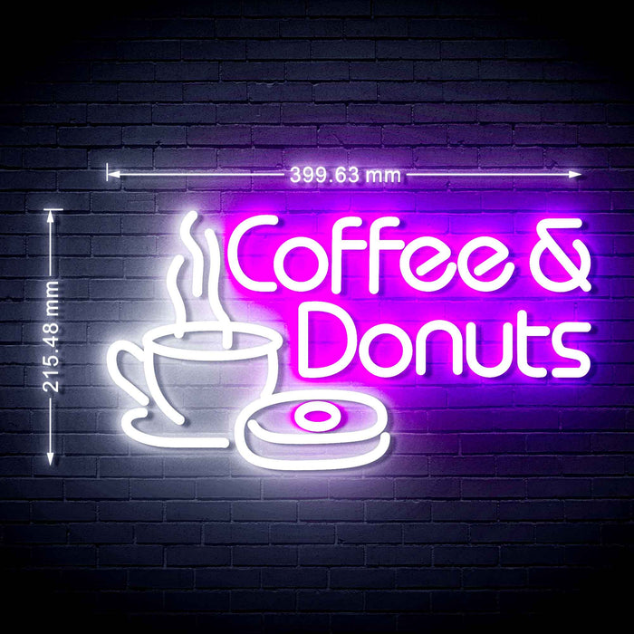 Coffee Donuts Flex Silicone LED Sign (Neon-Style, LED Technology) - Way Up Gifts