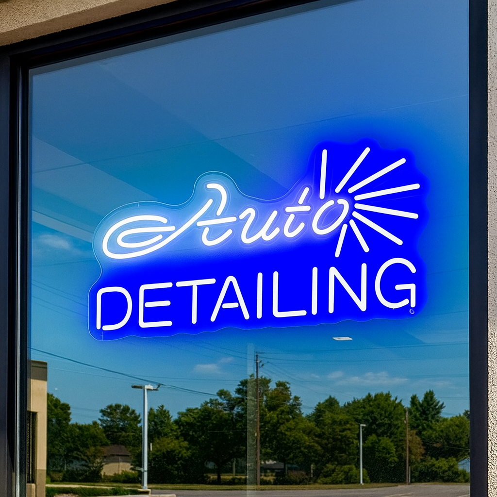 Car Body Shop Auto Detailing Ultra-Bright LED Sign with Remote (Neon-Style, LED Technology) - Way Up Gifts