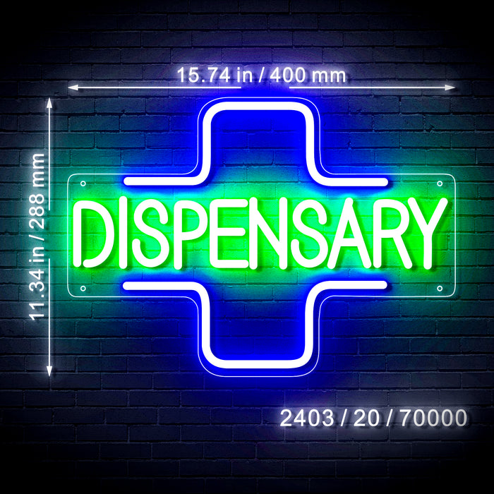 Marijuana Dispensary with Cross Flex Silicone LED Sign (Neon-Style, LED Technology) - Way Up Gifts