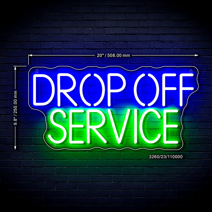 Drop Off Service Ultra-Bright LED Sign with Remote (Neon-Style, LED Technology)