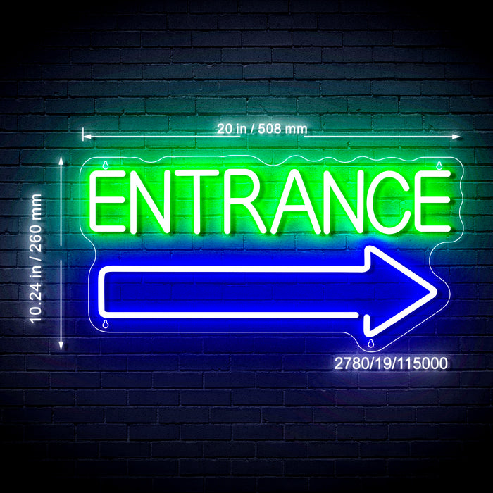 Entrance Right Arrow Ultra-Bright LED Sign with Remote (Neon-Style, LED Technology) - Way Up Gifts