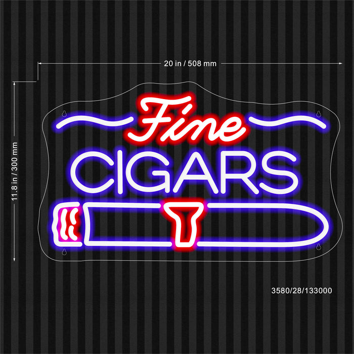Fine Cigars Ultra-Bright LED Sign with Remote (Neon-Style, LED Technology) - Way Up Gifts