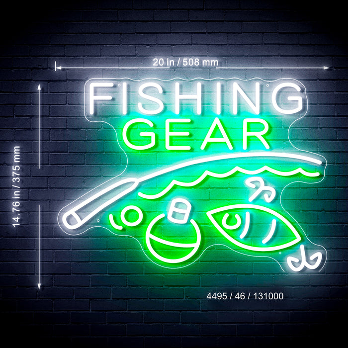 Fishing Gear Ultra-Bright LED Sign with Remote (Neon-Style, LED Technology)