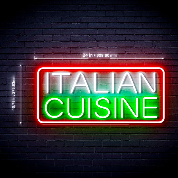 Italian Cuisine 3-Color Ultra-Bright LED Sign with Remote (Neon-Style, LED Technology) - Way Up Gifts