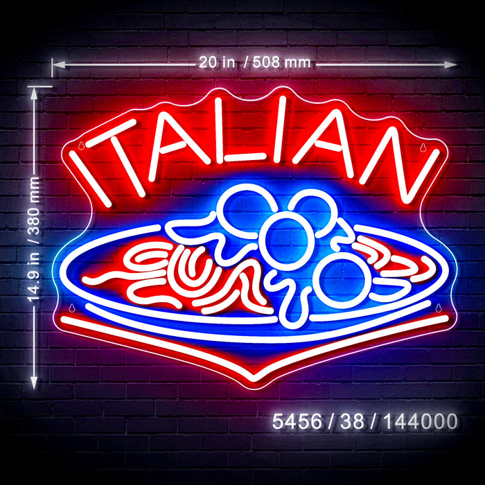 Spaghetti Meatballs Restaurant Italian Food Ultra-Bright LED Sign with Remote (Neon-Style, LED Technology) - Way Up Gifts