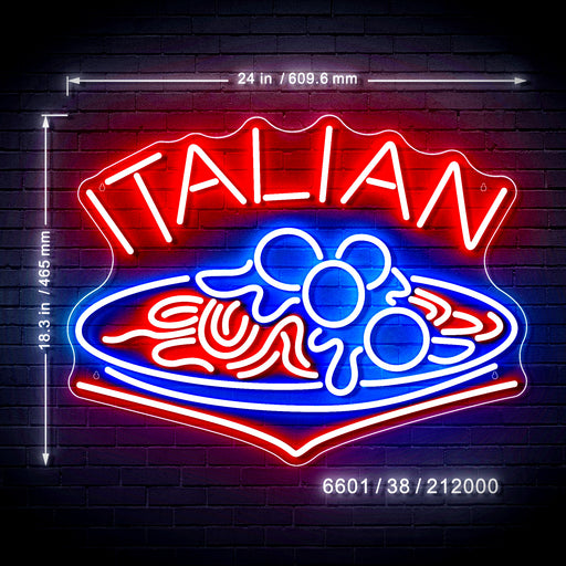 Spaghetti Meatballs Restaurant Italian Food Ultra-Bright LED Sign with Remote (Neon-Style, LED Technology) - Way Up Gifts