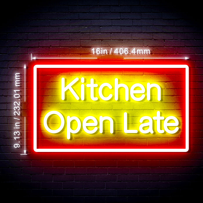 Restaurant Bar Kitchen Open Late Flex Silicone LED Sign (Neon-Style, LED Technology) - Way Up Gifts