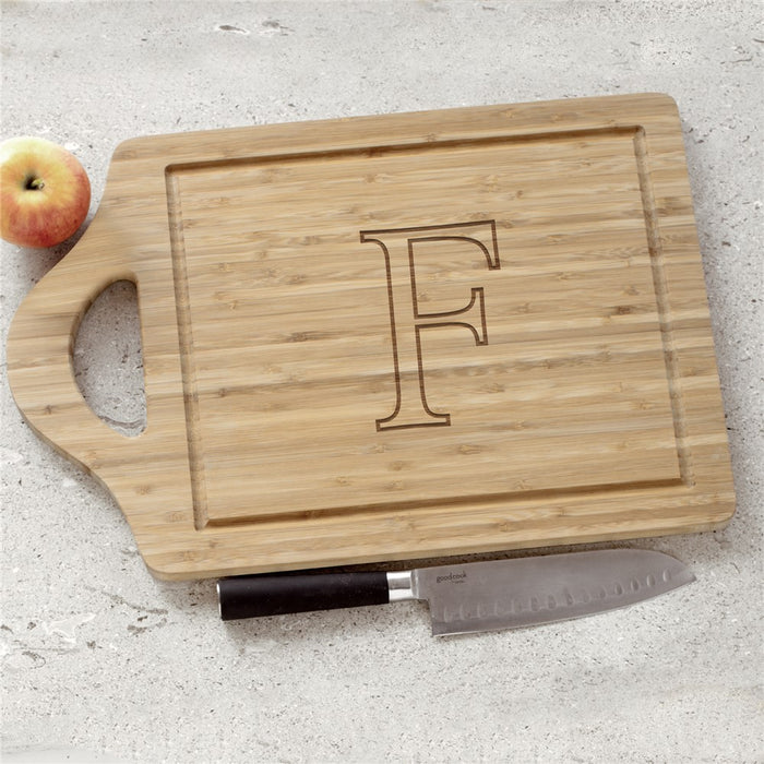 Monogrammed Bamboo Cheese & Carving Board - Custom Initial Kitchen Gift - Way Up Gifts