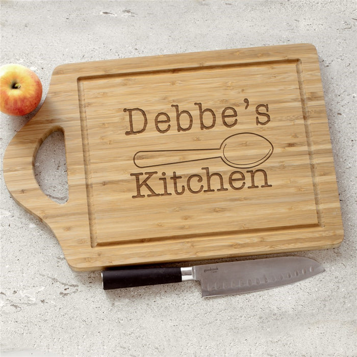 Personalized Engraved Bamboo Cheese & Carving Board - Custom Kitchen Cutting Board - Way Up Gifts