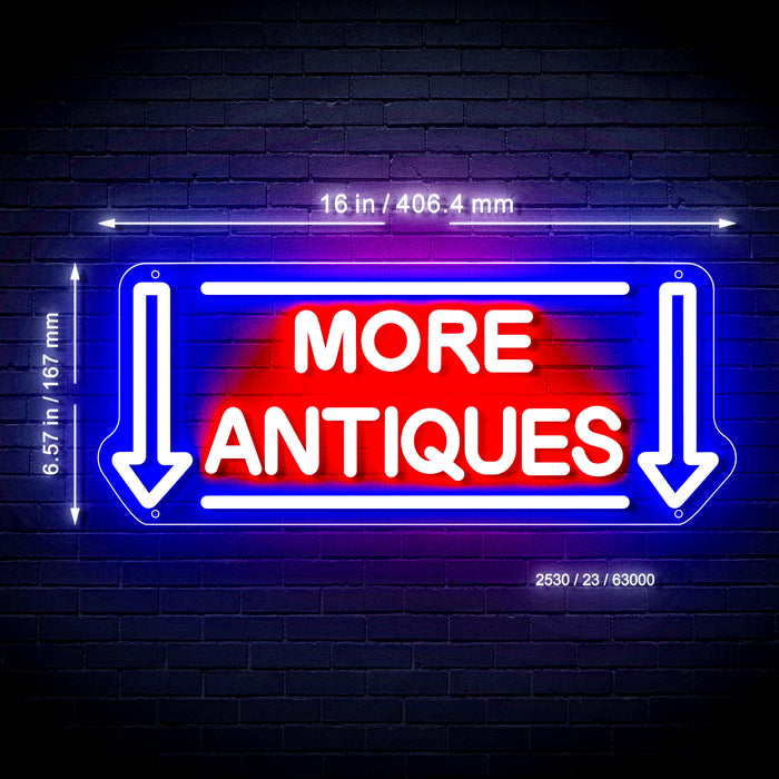 Down Arrows More Antiques Flex Silicone LED Sign (Neon-Style, LED Technology) - Way Up Gifts