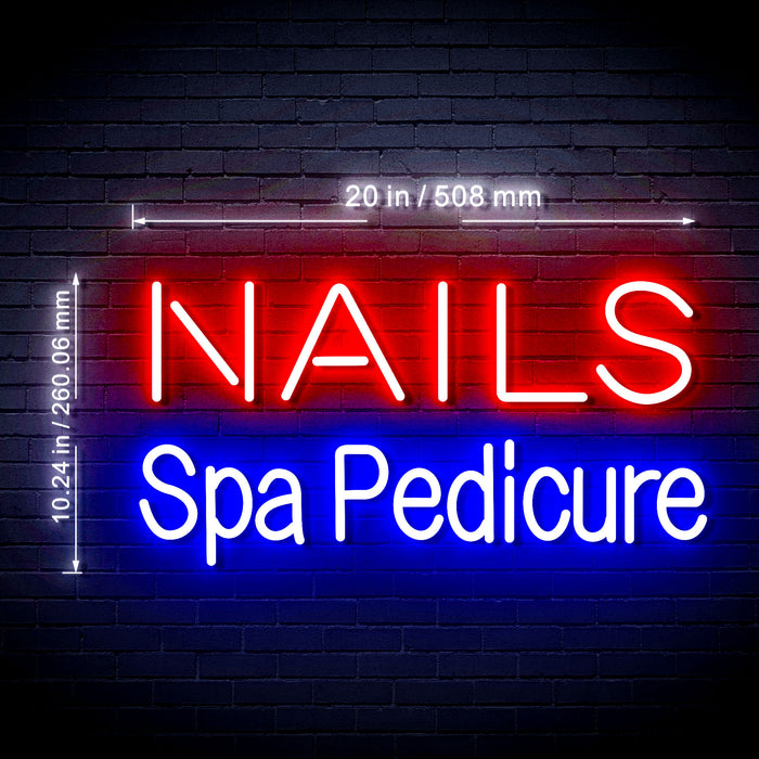 Nails Spa Pedicure Ultra-Bright LED Sign with Remote (Neon-Style, LED Technology) - Way Up Gifts
