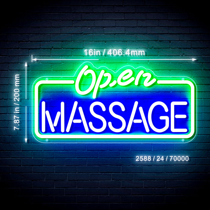 Open Massage Flex Silicone LED Sign (Neon-Style, LED Technology) - Way Up Gifts