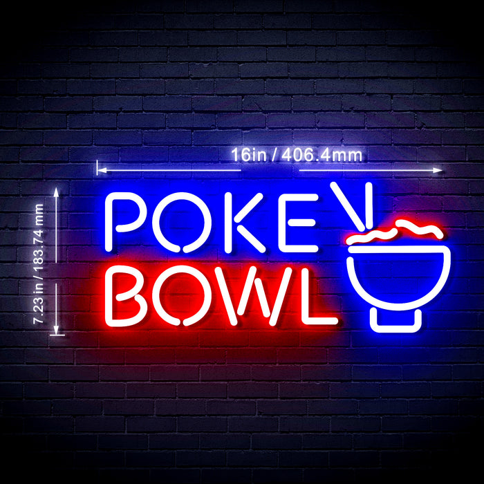 Hawaiian Poke Bowl Flex Silicone LED Sign (Neon-Style, LED Technology) - Way Up Gifts