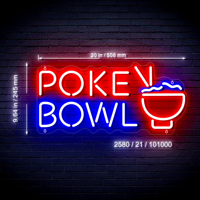 Hawaiian Poke Bowl Ultra-Bright LED Sign with Remote (Neon-Style, LED Technology) - Way Up Gifts