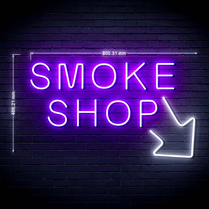 Smoke Shop Arrow Ultra-Bright LED Sign with Remote (Neon-Style, LED Technology) - Way Up Gifts