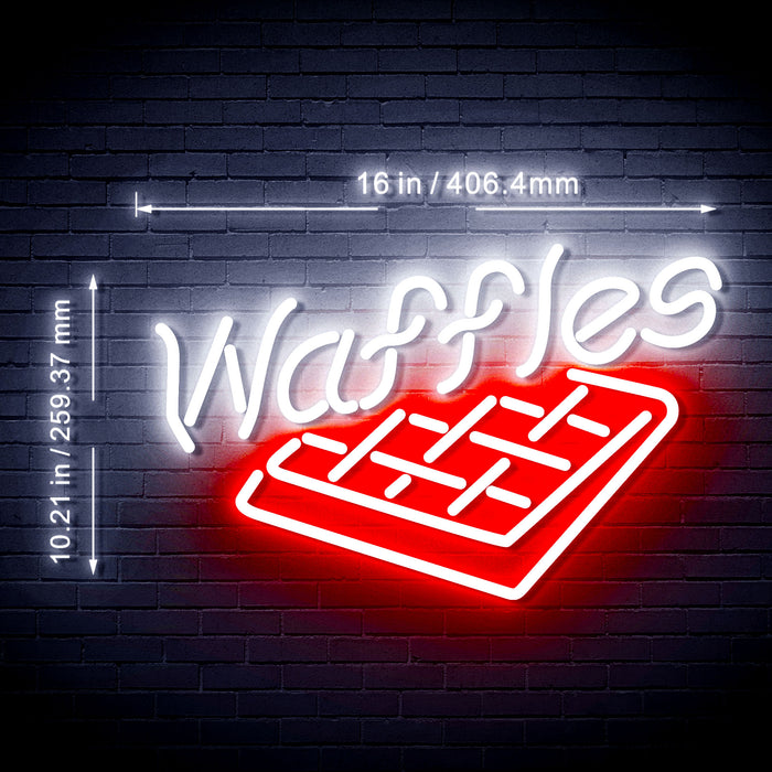 Breakfast Diner Waffles Flex Silicone LED Sign (Neon-Style, LED Technology) - Way Up Gifts