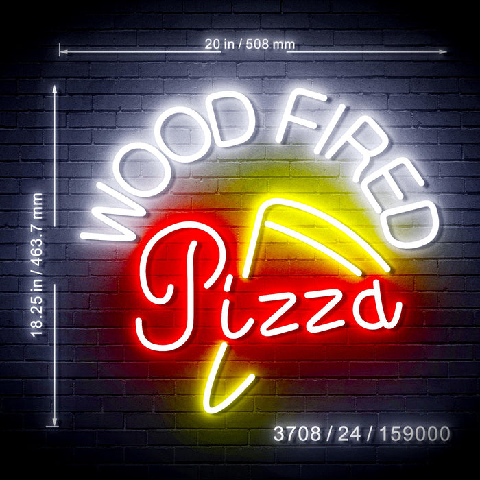 Wood Fired Pizza 3-Color Ultra-Bright LED Sign with Remote (Neon-Style, LED Technology) - Way Up Gifts