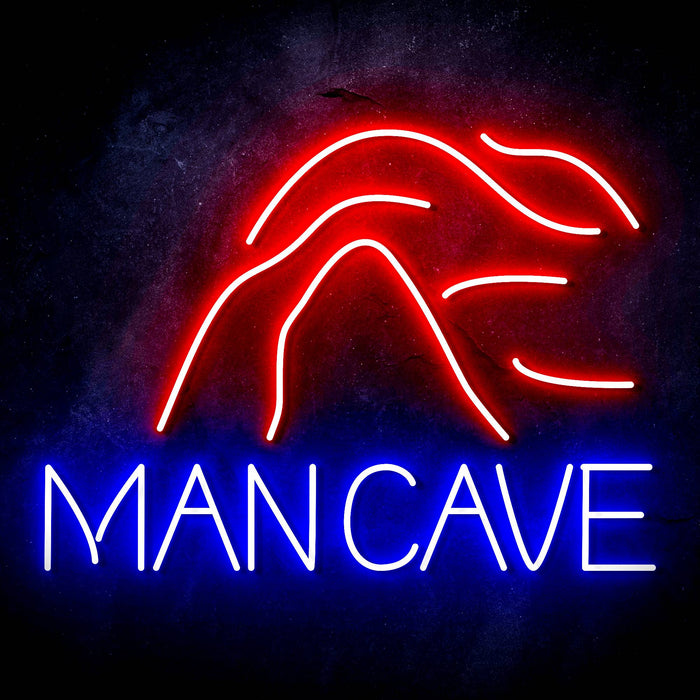 Man Cave with Cave Ultra-Bright LED Sign with Remote (Neon-Style, LED Technology) - Way Up Gifts