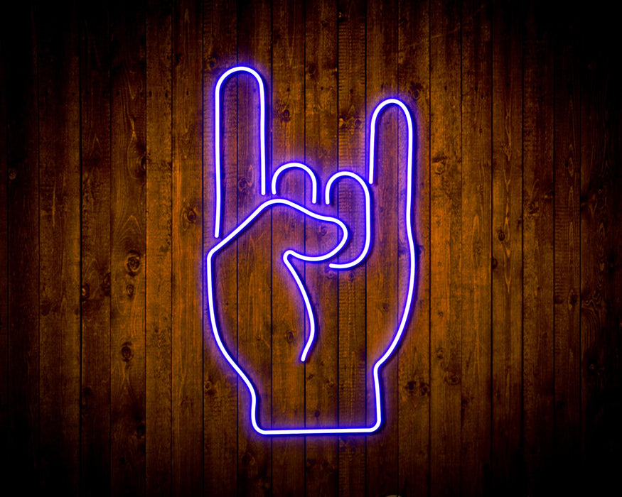 Rock & Roll Sign of the Horns Flex Silicone LED Sign (Neon-Style, LED Technology) - Way Up Gifts