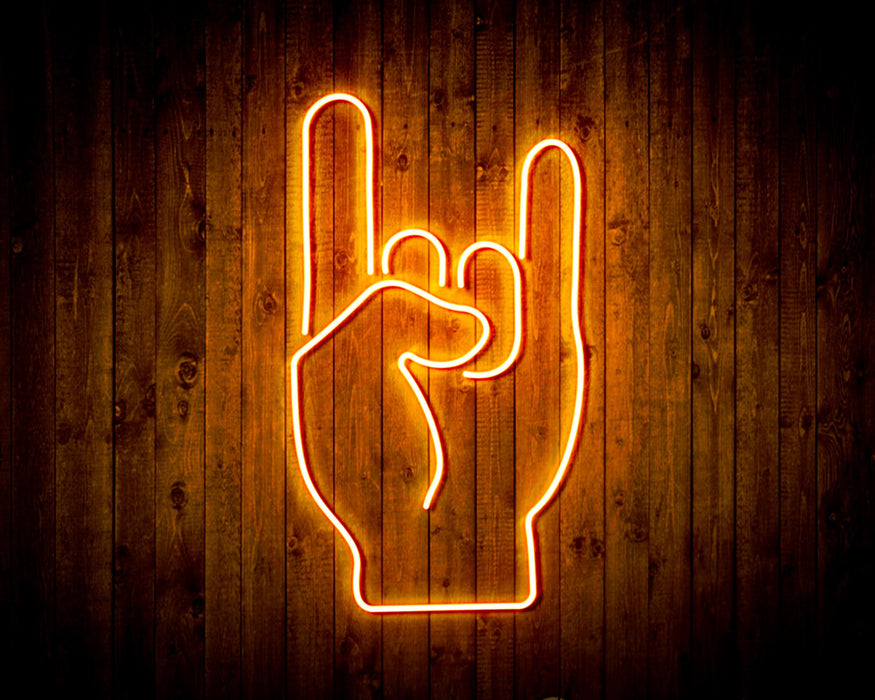 Rock & Roll Sign of the Horns Flex Silicone LED Sign (Neon-Style, LED Technology) - Way Up Gifts
