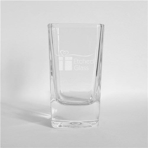 Square Shot Glass - Personalized with Any Message in Block Font - Way Up Gifts