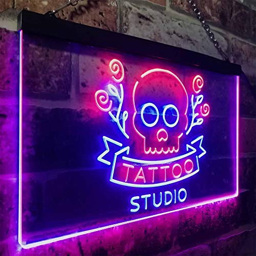 Skull Tattoo Studio LED Light Sign - Way Up Gifts