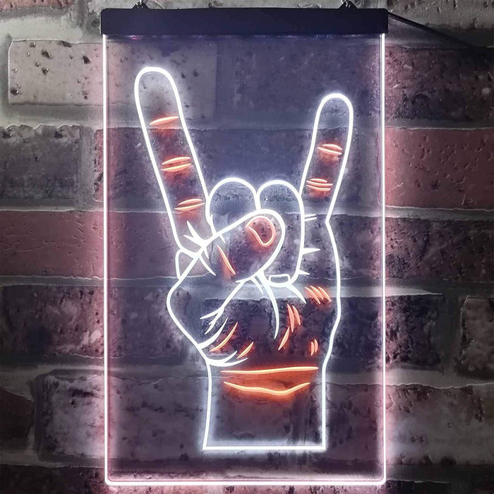 Rock n Roll Hand Sign of the Horns LED Light Sign - Way Up Gifts