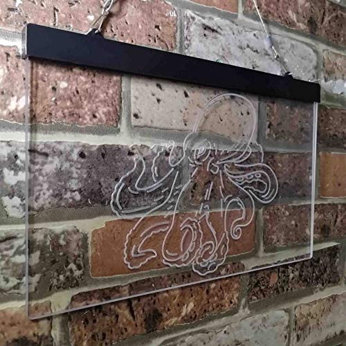 Sea Life Man Cave Ocean Decor Octopus LED Light Sign - Way Up Gifts