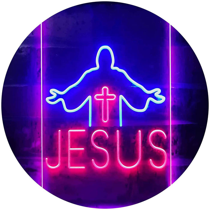 Jesus Saves Cross Church LED Light Sign - Way Up Gifts