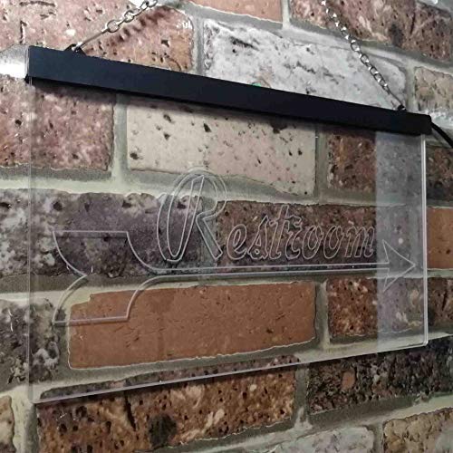 Right Arrow Restroom LED Light Sign - Way Up Gifts