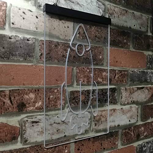 Space Shuttle Rocket Kids Wall Decor LED Light Sign - Way Up Gifts