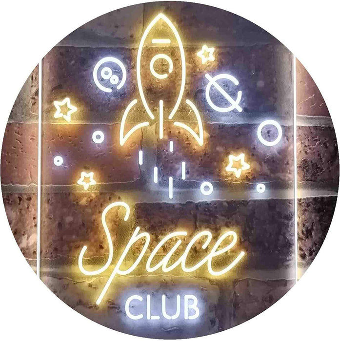 Rocket Space Club Kids Room Decor LED Light Sign - Way Up Gifts