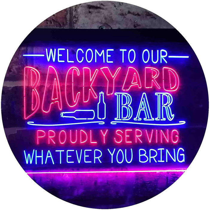 Backyard Bar Welcome Home Bar LED Light Sign - Way Up Gifts