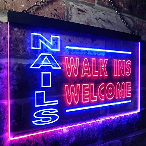 Salon Nails Walk in Welcome LED Light Sign - Way Up Gifts
